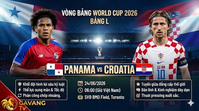 Ảnh bìa nhận định trận đấu bóng đá giữa đội tuyển Panama và Croatia tại vòng bảng World Cup 2026 trên sân Toronto.